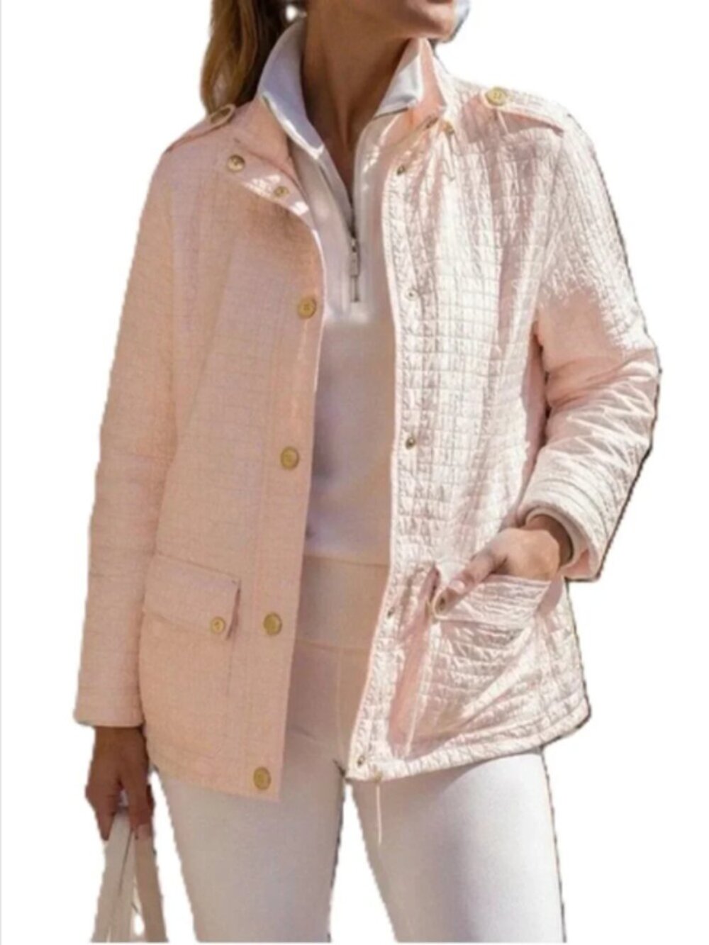 Chico's Zenergy Leah Light Weight Embossed Quilted Jacket size 2 NWOT